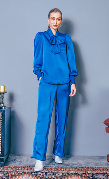  Marienne Bow Top in Sapphire Blue
