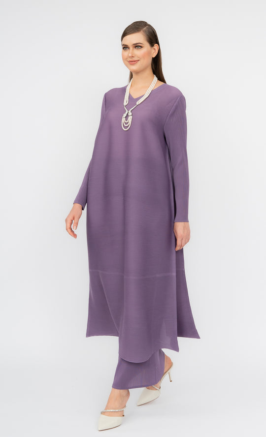 Miss Classy Kurung in Dusty Purple