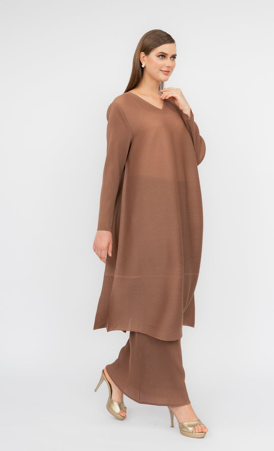Miss Classy Kurung  in Umber Brown