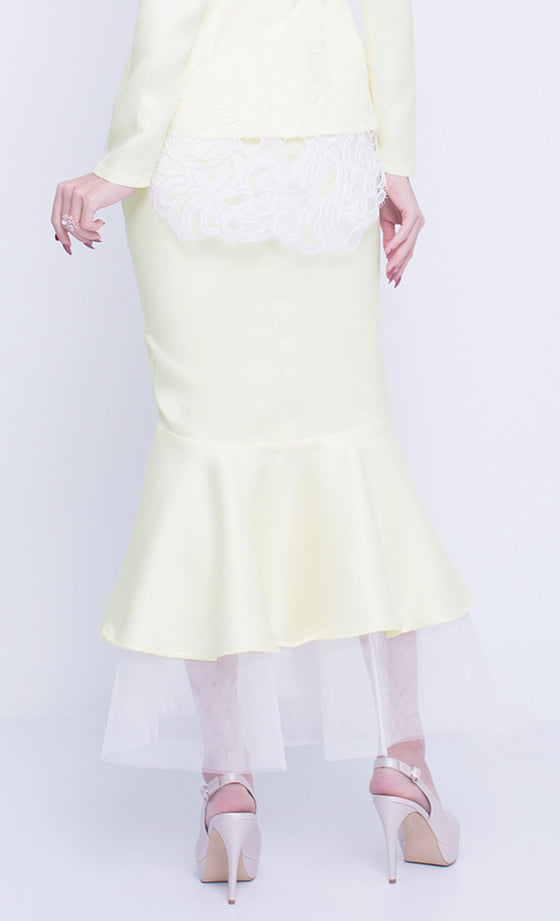 Recover Lace Kurung in Light Yellow