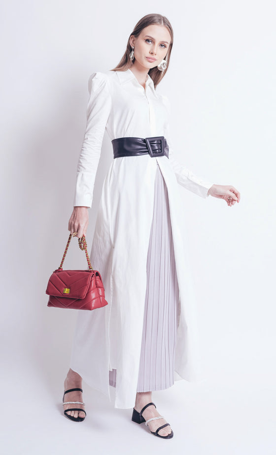 Selena Shirt Dress in White