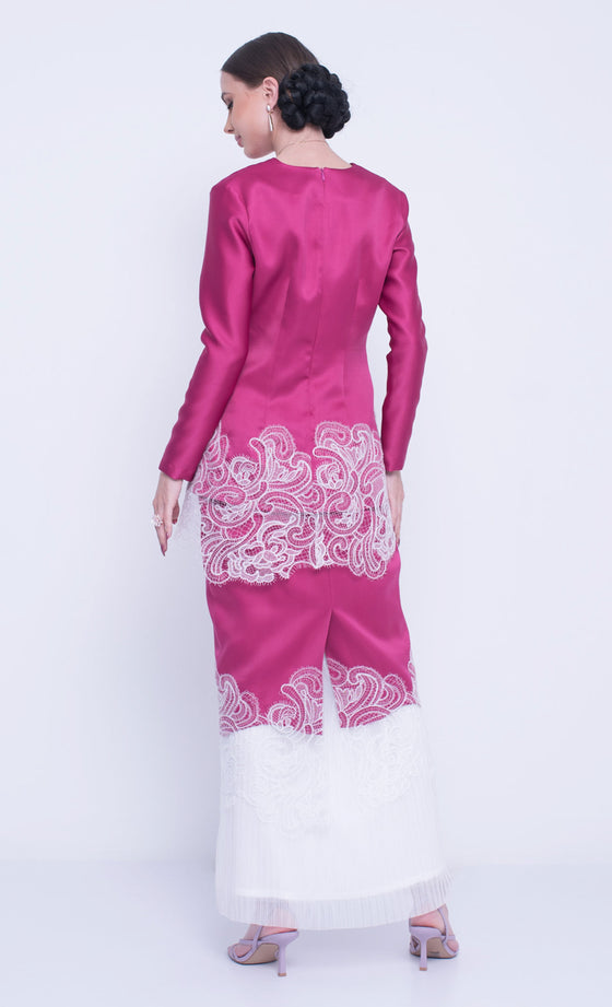 TQ Frontliners Kurung Lace in Hot Pink