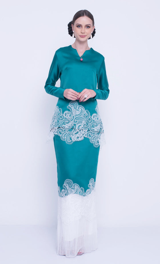 TQ Frontliners Kurung Lace in Sea Green