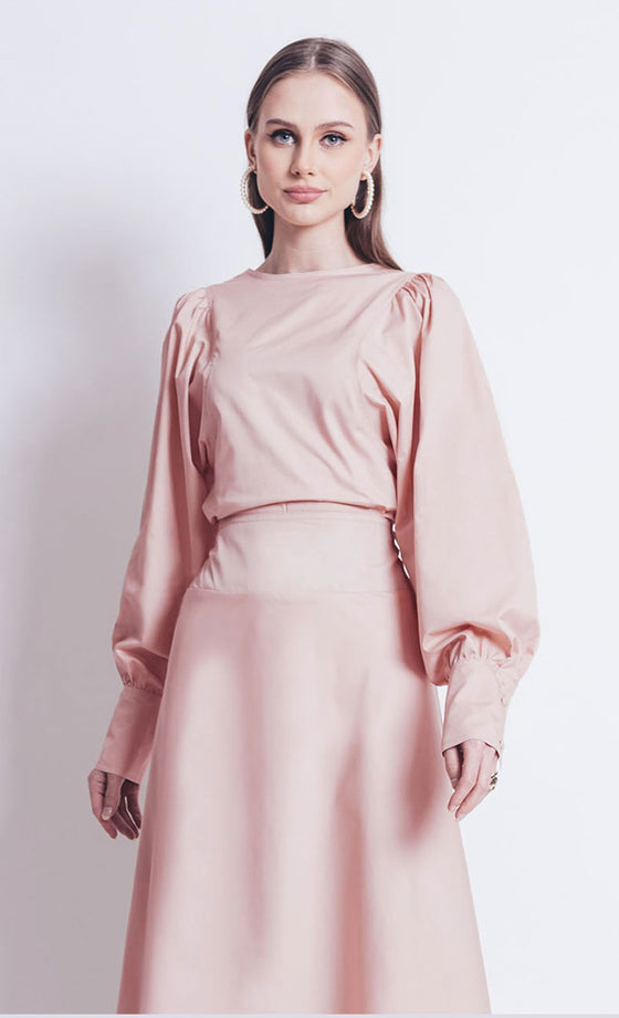 Venti Puffed Top in Blush Pink