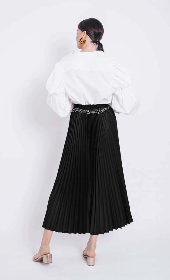 Nayla Pleated Skirt in Black