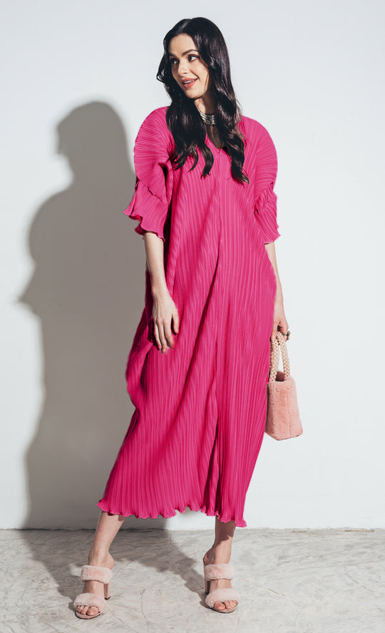 Miss Democracy Dress in Fuchsia Pink