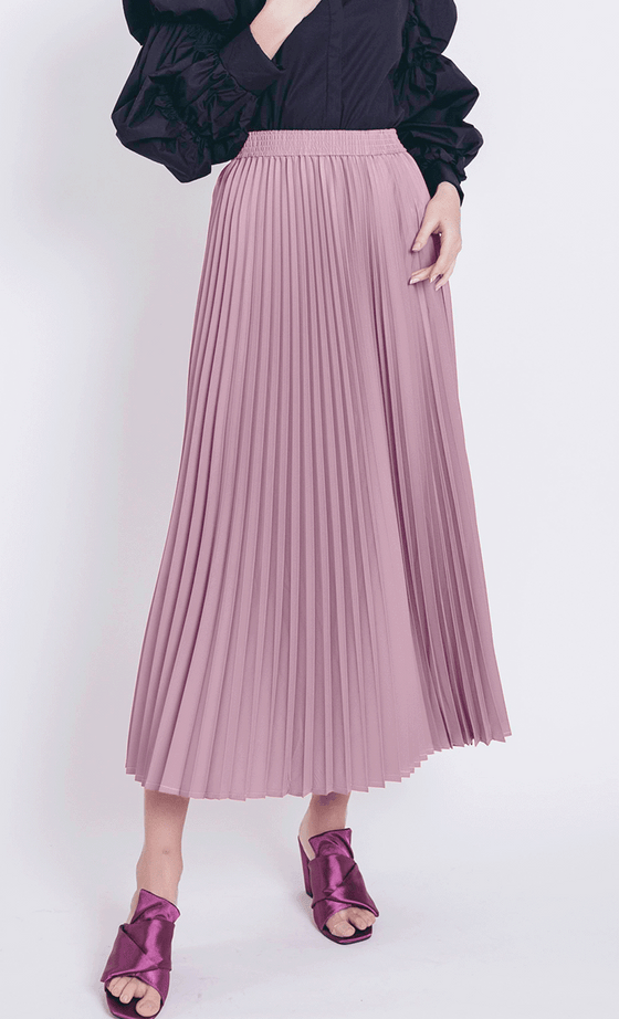 Nayla Pleated Skirt in Salmon Pink