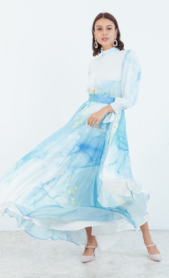 Carrie Maxi Skirt in Turquoise