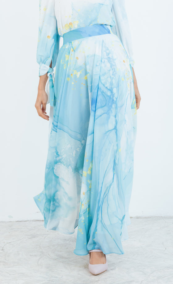 Carrie Maxi Skirt in Turquoise