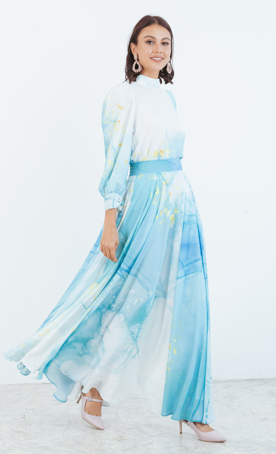 Carrie Maxi Skirt in Turquoise