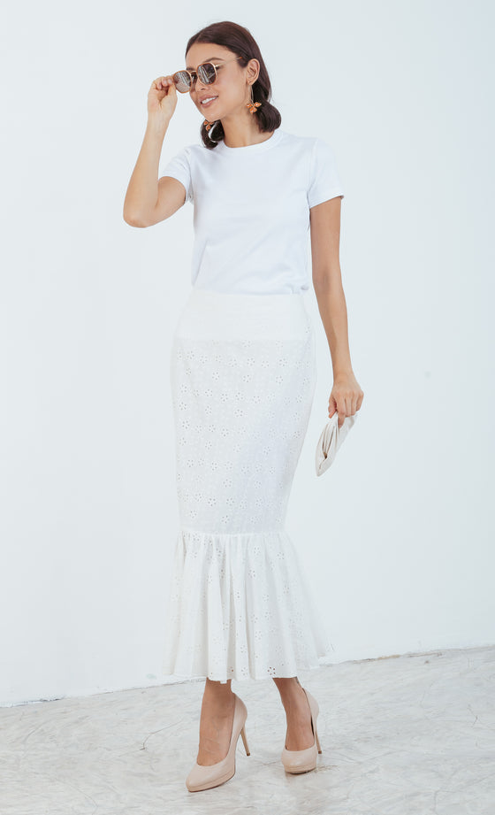 Rose Skirt in White