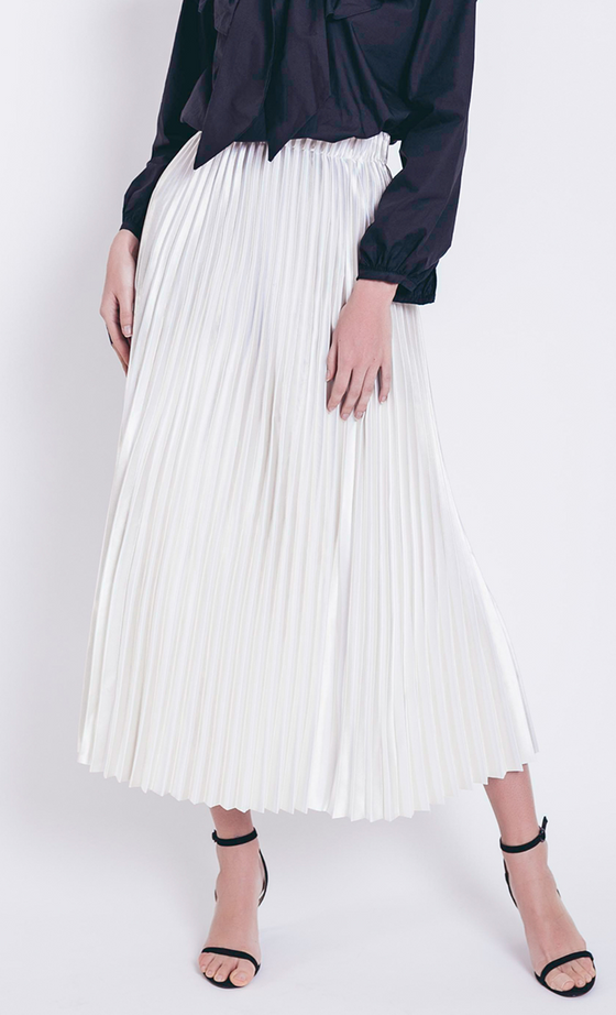 Nayla Pleated Skirt in White